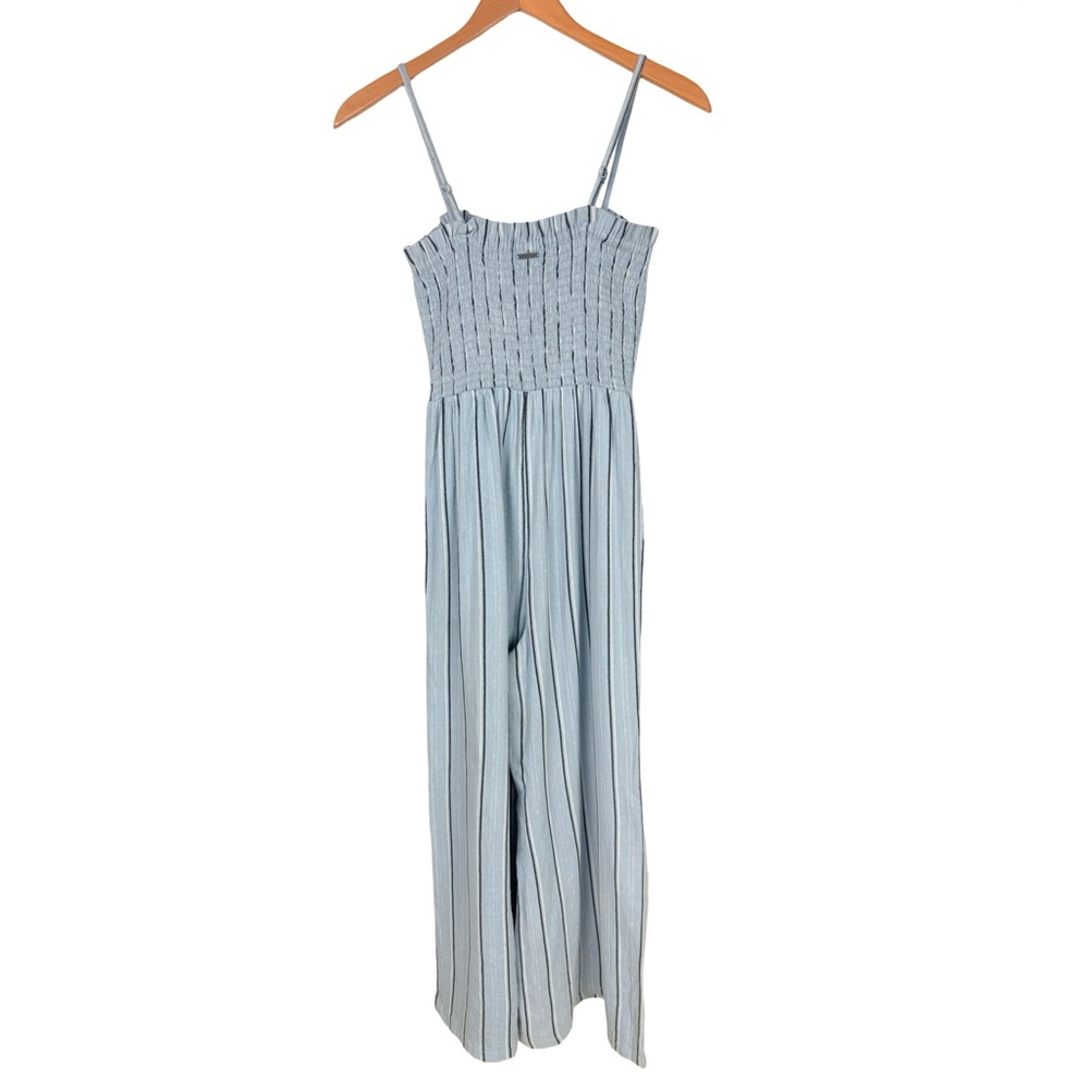 Billabong Forever Fields Wide Leg Blue Striped Jumpsuit Size M - Picture 4 of 6